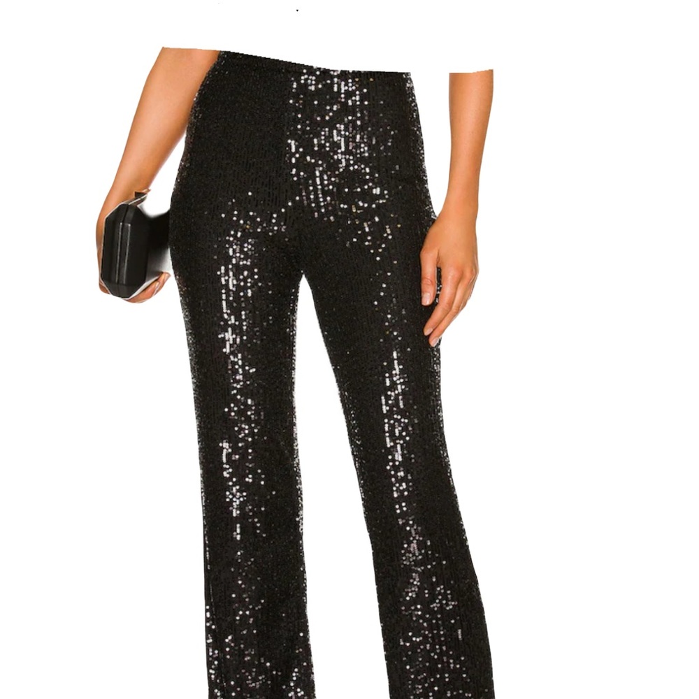 Zara Black Sequin Flare Pants S